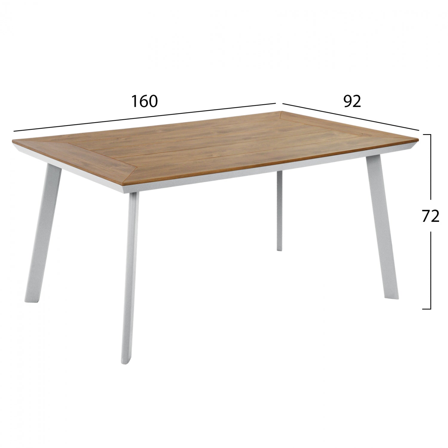 ΤΡΑΠΕΖΙ ΑΛΟΥΜΙΝΙΟΥ TABER ΜΕ POLYWOOD HM5132.11 ΛΕΥΚΟ 160x92x72 - Pakobazaar