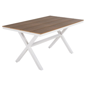 ΤΡΑΠΕΖΙ ΑΛΟΥΜΙΝΙΟΥ ΟΡΘΟΓΩΝΙΟ TAWNEE HM6037.02 ΛΕΥΚΟ-POLYWOOD ΦΥΣΙΚΟ 150x89,5x73Υεκ - Pakobazaar