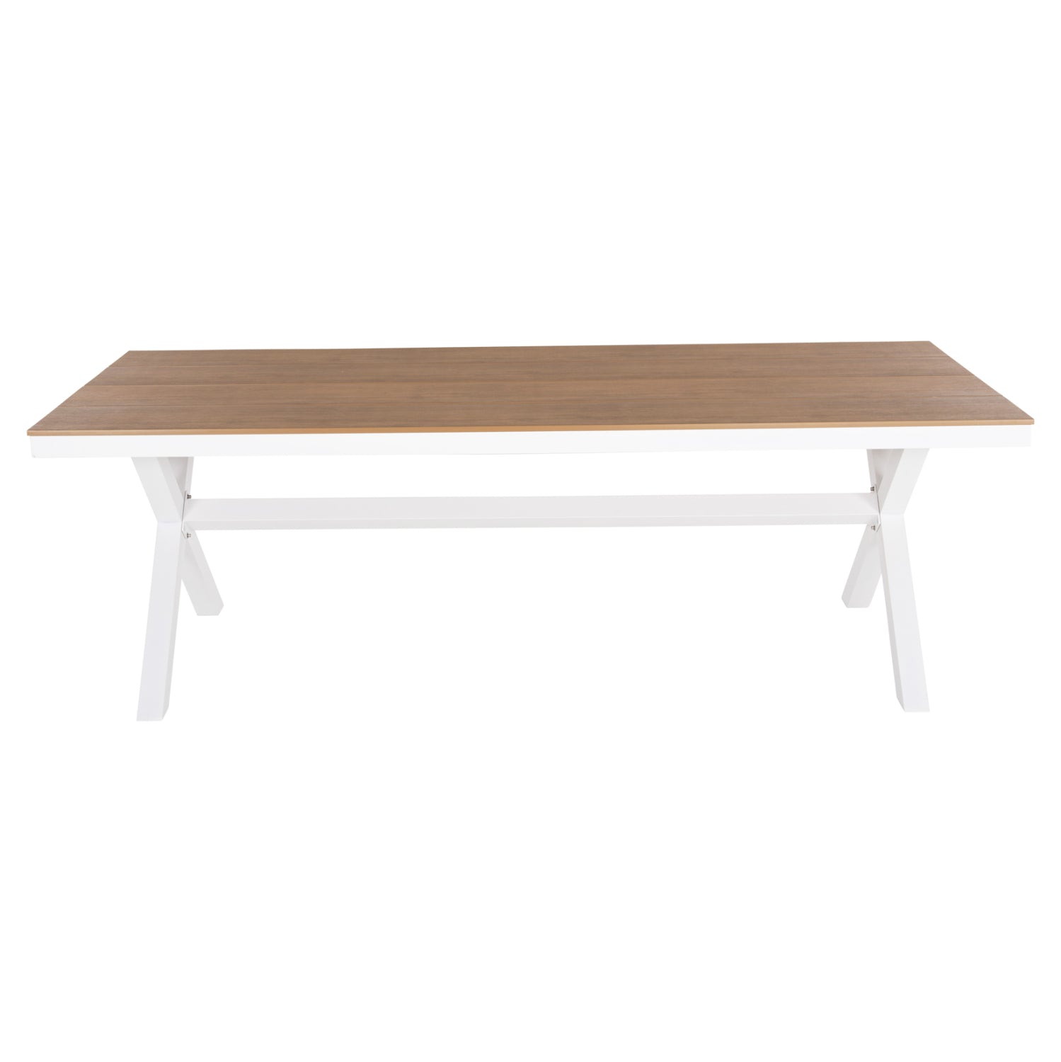 ΤΡΑΠΕΖΙ ΑΛΟΥΜΙΝΙΟΥ ΟΡΘΟΓΩΝΙΟ TAWNEE HM6039.02 ΛΕΥΚΟ-POLYWOOD ΦΥΣΙΚΟ 219,5x89,5x73Υ - Pakobazaar