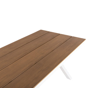 ΤΡΑΠΕΖΙ ΑΛΟΥΜΙΝΙΟΥ ΟΡΘΟΓΩΝΙΟ TAWNEE HM6039.02 ΛΕΥΚΟ-POLYWOOD ΦΥΣΙΚΟ 219,5x89,5x73Υ - Pakobazaar