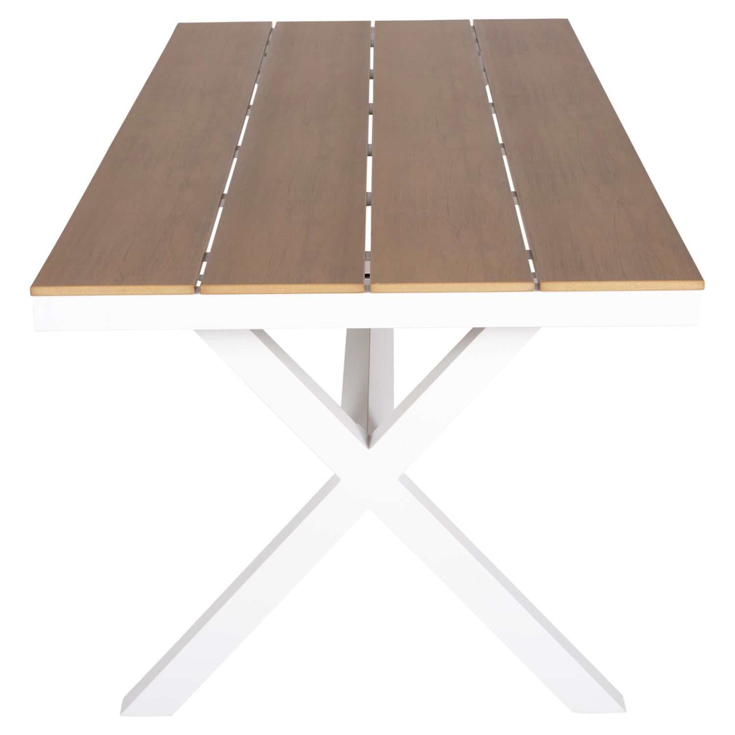 ΤΡΑΠΕΖΙ ΑΛΟΥΜΙΝΙΟΥ ΟΡΘΟΓΩΝΙΟ TAWNEE HM6039.02 ΛΕΥΚΟ-POLYWOOD ΦΥΣΙΚΟ 219,5x89,5x73Υ - Pakobazaar