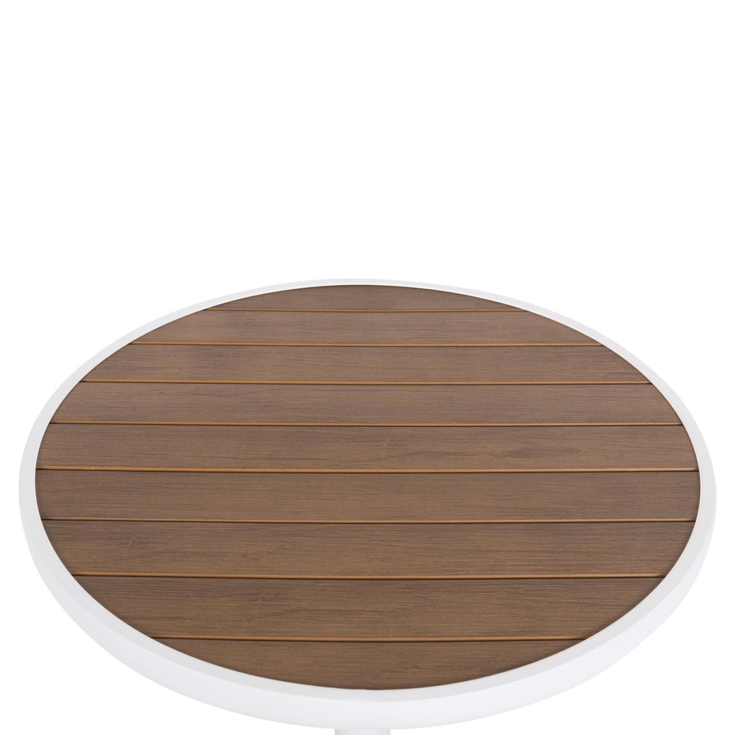 ΤΡΑΠΕΖΙ ΑΛΟΥΜΙΝΙΟΥ ΣΤΡΟΓΓΥΛΟ ALEXA HM6086.02 ΛΕΥΚΟ-POLYWOOD TOP ΦΥΣΙΚΟ Φ60x73Υεκ. - Pakobazaar