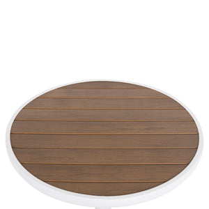 ΤΡΑΠΕΖΙ ΑΛΟΥΜΙΝΙΟΥ ΣΤΡΟΓΓΥΛΟ ALEXA HM6086.02 ΛΕΥΚΟ-POLYWOOD TOP ΦΥΣΙΚΟ Φ60x73Υεκ. - Pakobazaar