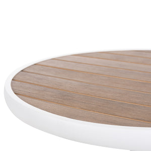 ΤΡΑΠΕΖΙ ΑΛΟΥΜΙΝΙΟΥ ΣΤΡΟΓΓΥΛΟ ALEXA HM6086.02 ΛΕΥΚΟ-POLYWOOD TOP ΦΥΣΙΚΟ Φ60x73Υεκ. - Pakobazaar