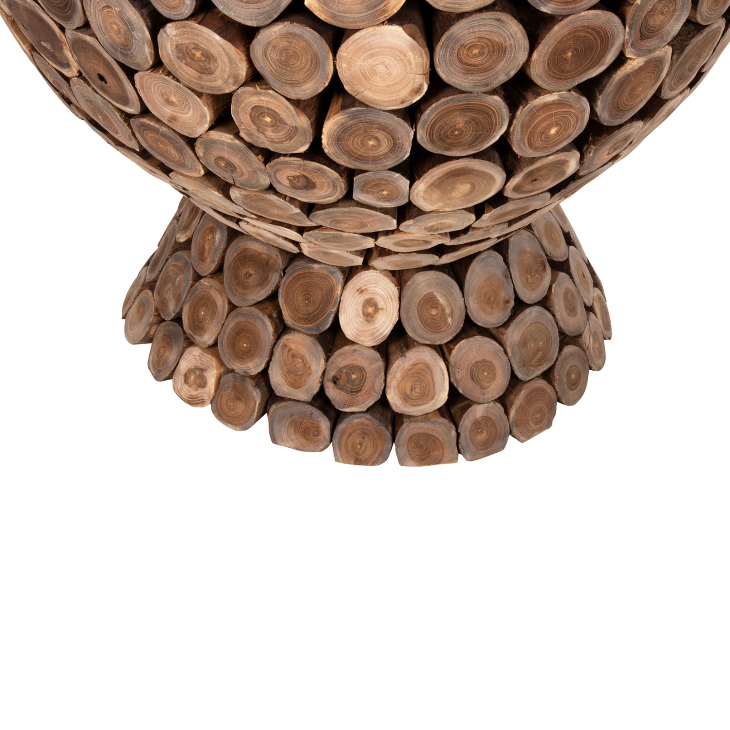 ΤΡΑΠΕΖΙ BAR ΣΤΡΟΓΓΥΛΟ LEEROY HM9806 KOMMATIA ΞΥΛΟΥ TEAK Φ900x103Υεκ. - Pakobazaar