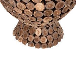 ΤΡΑΠΕΖΙ BAR ΣΤΡΟΓΓΥΛΟ LEEROY HM9806 KOMMATIA ΞΥΛΟΥ TEAK Φ900x103Υεκ. - Pakobazaar