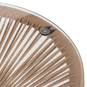 ΤΡΑΠΕΖΙ ΒΟΗΘΗΤΙΚΟ ALLEGRA ΜΑΥΡΟ ΜΕΤΑΛΛΟ  ME TWISTED WICKER ΦΥΣΙΚΟ HM5873.01 Φ47Χ45Υεκ. - Pakobazaar