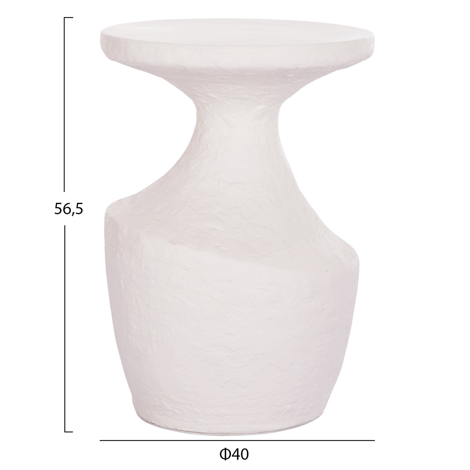 ΤΡΑΠΕΖΙ ΒΟΗΘΗΤΙΚΟ REBON HM18156.02L FIBER CEMENT ΣΕ ΛΕΥΚΟ--Φ40x56.5Υεκ. - Pakobazaar