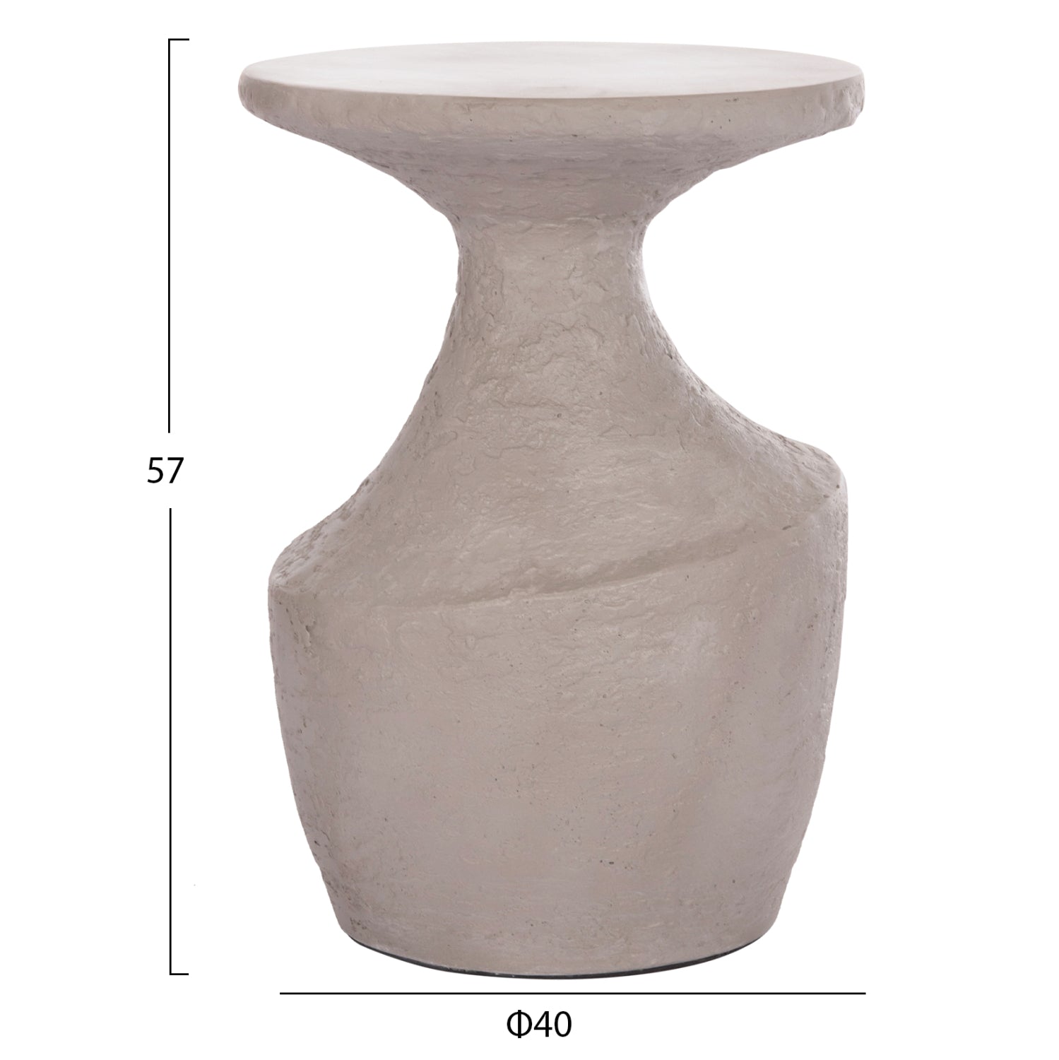 ΤΡΑΠΕΖΙ ΒΟΗΘΗΤΙΚΟ REBON HM18156.03L FIBER CEMENT ΣΕ ΓΚΡΙ--Φ40x56.5Υεκ. - Pakobazaar