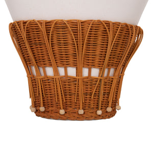 ΤΡΑΠΕΖΙ ΒΟΗΘΗΤΙΚΟ PERRAL HM18164.02S FIBER CEMENT ΛΕΥΚΟ-ΦΥΣΙΚΟ RATTAN--Φ42x36Υεκ - Pakobazaar