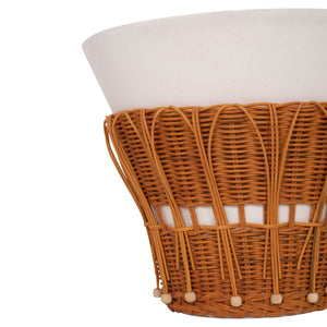 ΤΡΑΠΕΖΙ ΒΟΗΘΗΤΙΚΟ PERRAL HM18164.02S FIBER CEMENT ΛΕΥΚΟ-ΦΥΣΙΚΟ RATTAN--Φ42x36Υεκ - Pakobazaar