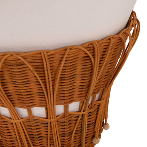 ΤΡΑΠΕΖΙ ΒΟΗΘΗΤΙΚΟ PERRAL HM18164.02S FIBER CEMENT ΛΕΥΚΟ-ΦΥΣΙΚΟ RATTAN--Φ42x36Υεκ - Pakobazaar