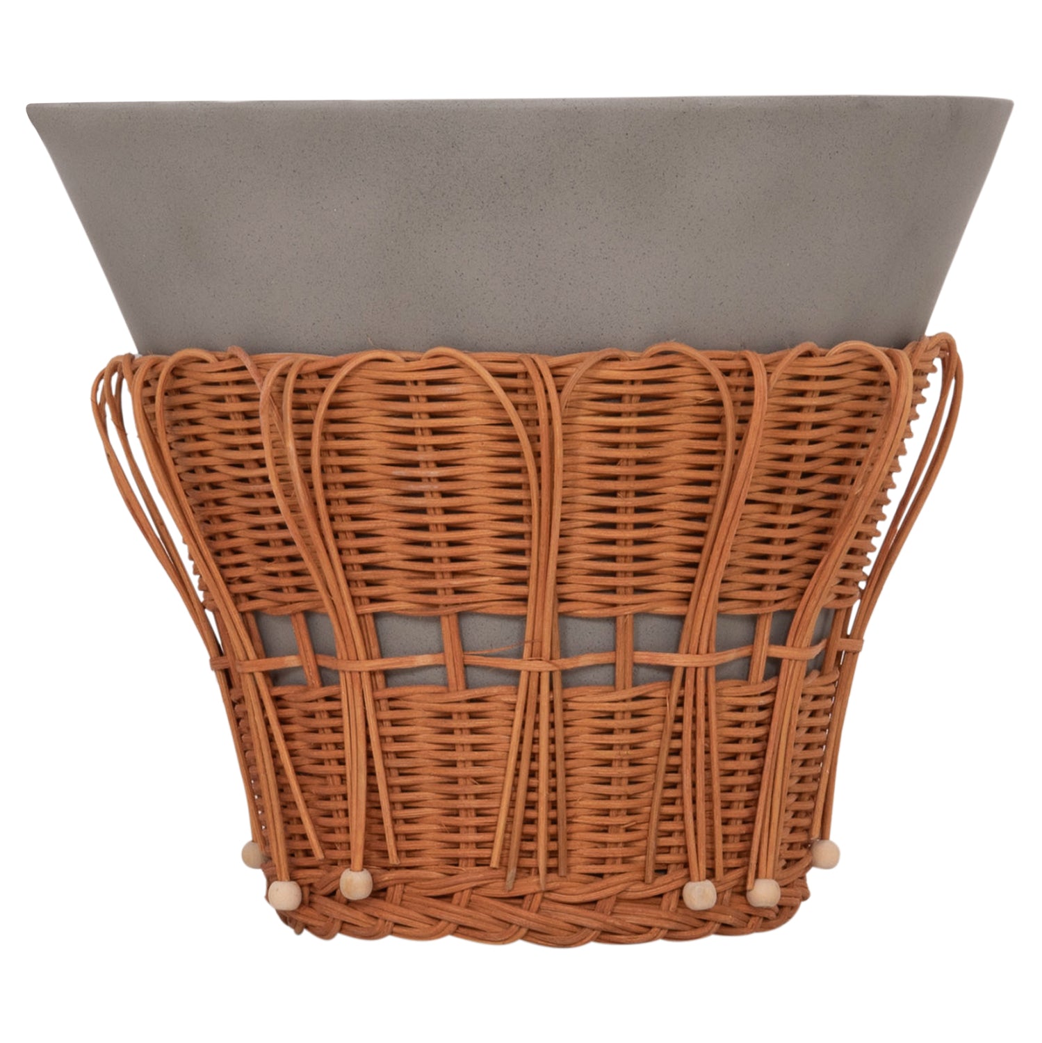 ΤΡΑΠΕΖΙ ΒΟΗΘΗΤΙΚΟ PERRAL HM18164.03S FIBER CEMENT ΓΚΡΙ-ΦΥΣΙΚΟ RATTAN--Φ42x36Υεκ - Pakobazaar