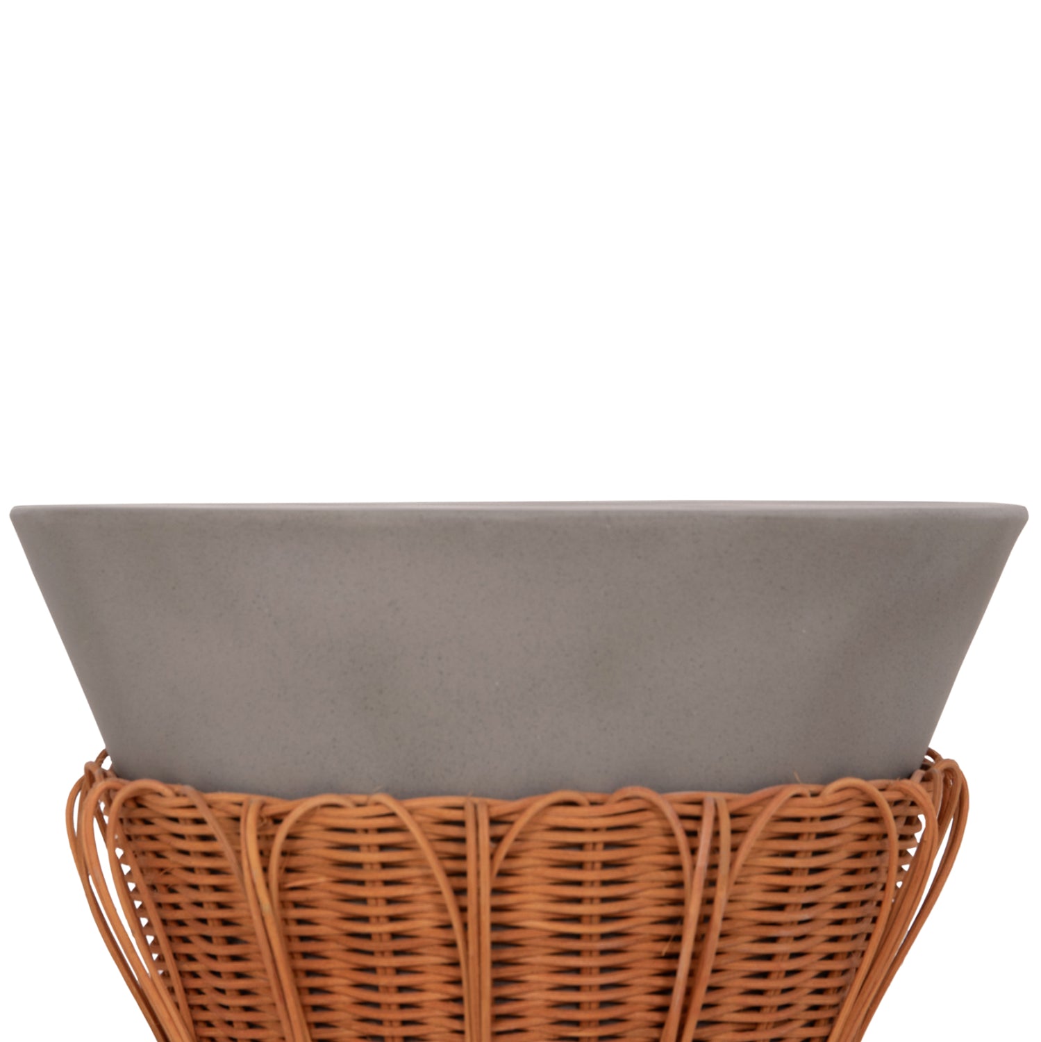 ΤΡΑΠΕΖΙ ΒΟΗΘΗΤΙΚΟ PERRAL HM18164.03S FIBER CEMENT ΓΚΡΙ-ΦΥΣΙΚΟ RATTAN--Φ42x36Υεκ - Pakobazaar