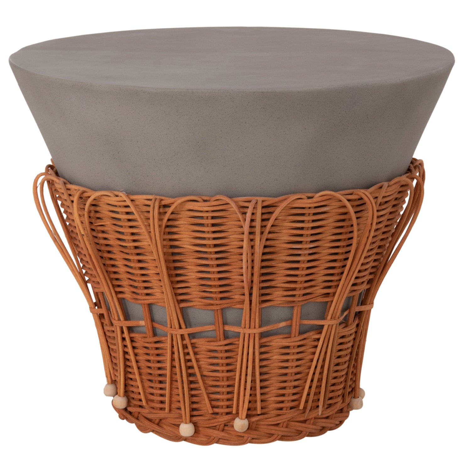 ΤΡΑΠΕΖΙ ΒΟΗΘΗΤΙΚΟ PERRAL HM18164.03S FIBER CEMENT ΓΚΡΙ-ΦΥΣΙΚΟ RATTAN--Φ42x36Υεκ - Pakobazaar
