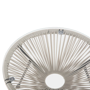 ΤΡΑΠΕΖΙ ΒΟΗΘΗΤΙΚΟ ALLEGRA HM5874.03 ΜΕΤΑΛΛΟ ΜΑΥΡΟ-ΣΥΝΘ. RATTAN ΜΠΕΖ Φ47x45Yεκ. - Pakobazaar