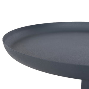 ΤΡΑΠΕΖΙ ΒΟΗΘΗΤΙΚΟ ΣΤΡΟΓΓΥΛΟ DELBEL HM4261.05 ΜΕΤΑΛΛΟ ΜΠΛΕ ΣΚΟΥΡΟ Φ39,5x53,5Υ εκ. - Pakobazaar