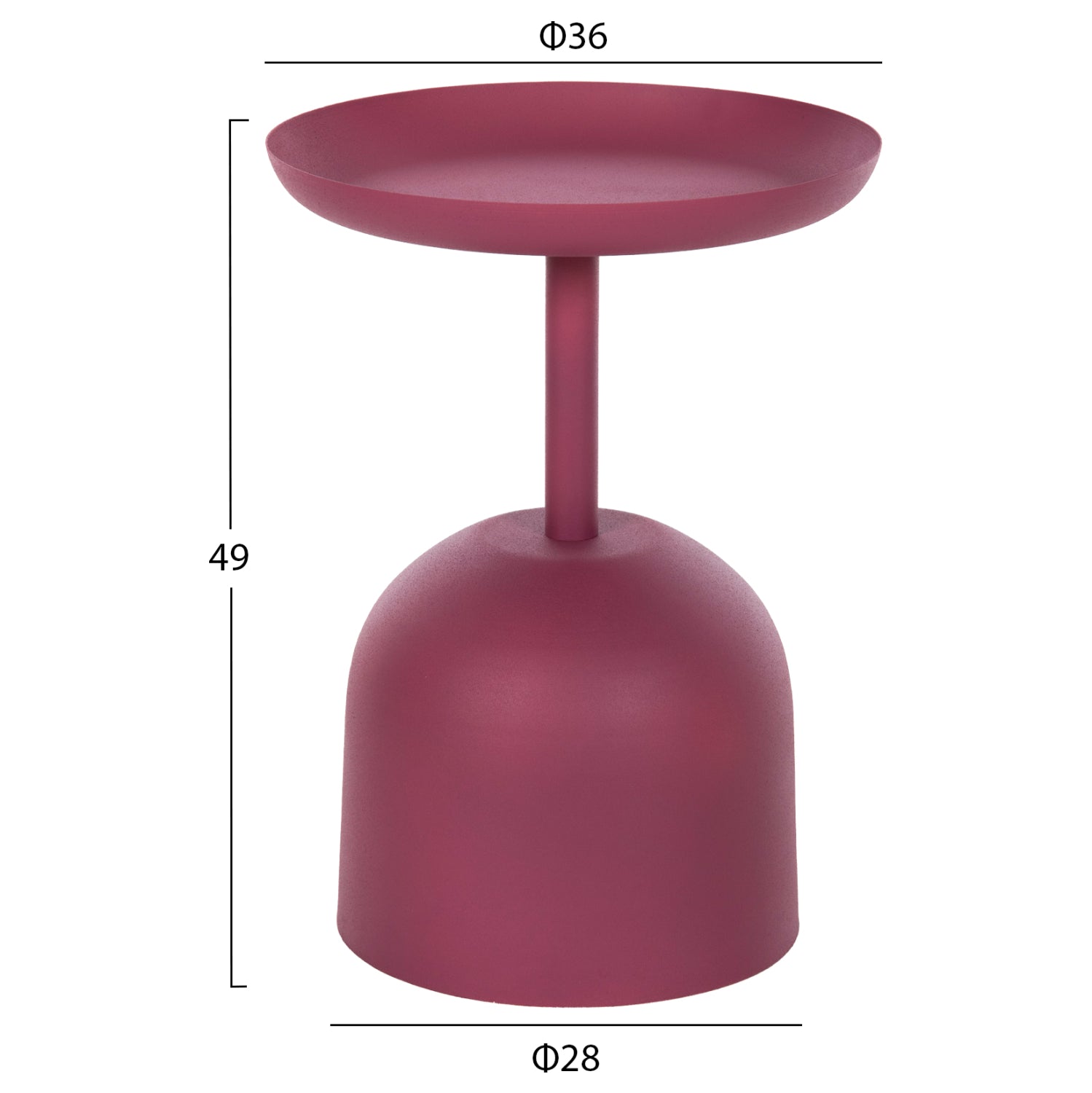 ΤΡΑΠΕΖΙ ΒΟΗΘΗΤΙΚΟ ΣΤΡΟΓΓΥΛΟ DELBEL HM4262.06 ΜΕΤΑΛΛΟ ΣΕ ΡΟΖ Φ36x49Υ εκ. - Pakobazaar