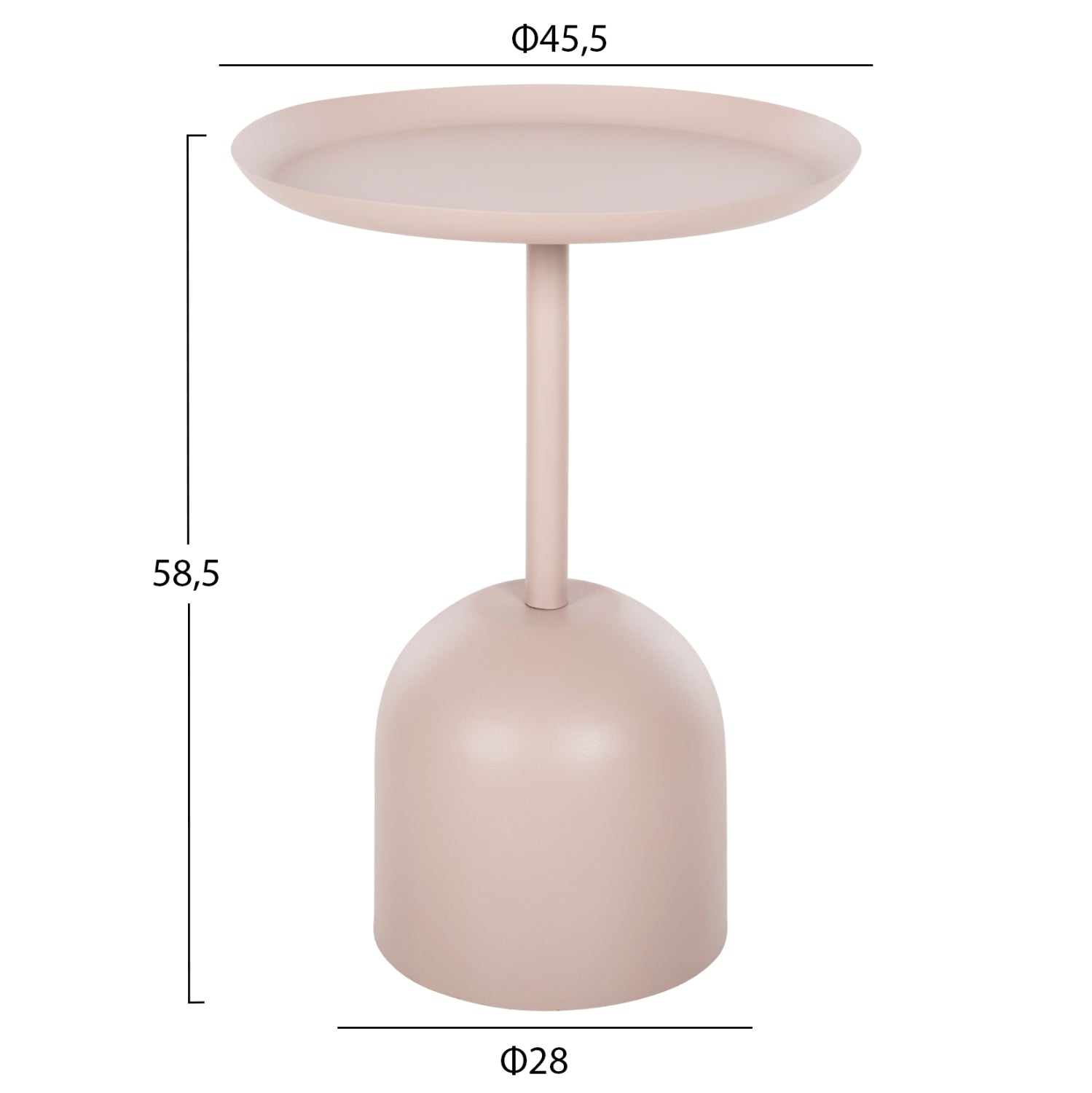 ΤΡΑΠΕΖΙ ΒΟΗΘΗΤΙΚΟ ΣΤΡΟΓΓΥΛΟ DELBEL HM4265.10 ΜΕΤΑΛΛΟ ΣΕ ΕΚΡΟΥ Φ45,5x58,5 εκ. - Pakobazaar
