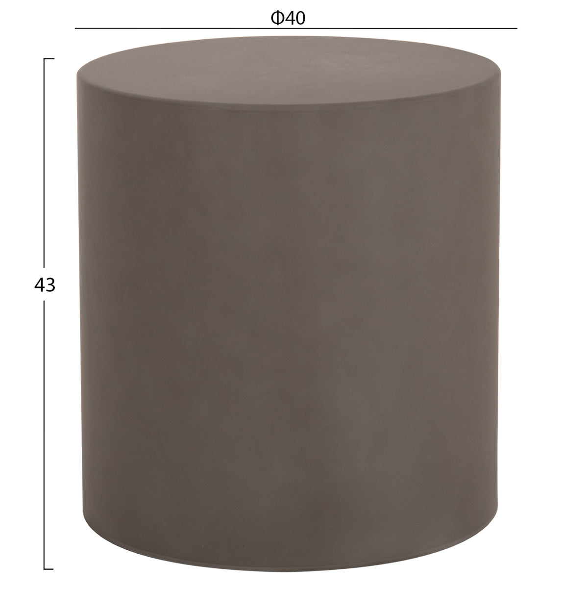ΤΡΑΠΕΖΙ ΒΟΗΘΗΤΙΚΟ FIBER CEMENT ΣΤΡΟΓΓΥΛΟ KYOKO HM6592.01 ΓΚΡΙ Φ40x43Υεκ. - Pakobazaar