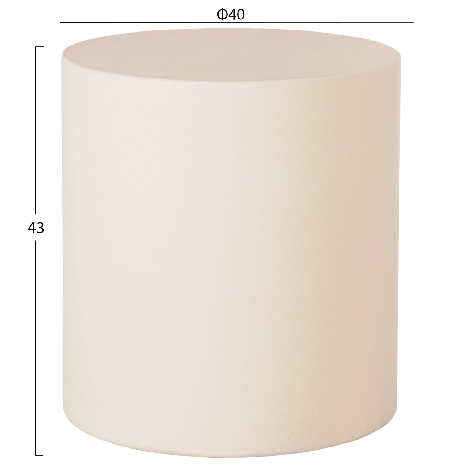 ΤΡΑΠΕΖΙ ΒΟΗΘΗΤΙΚΟ ΣΤΡΟΓΓΥΛΟ KYOKO HM6592.02 ΜΠΕΖ FIBER CEMENT Φ40x43Υεκ. - Pakobazaar