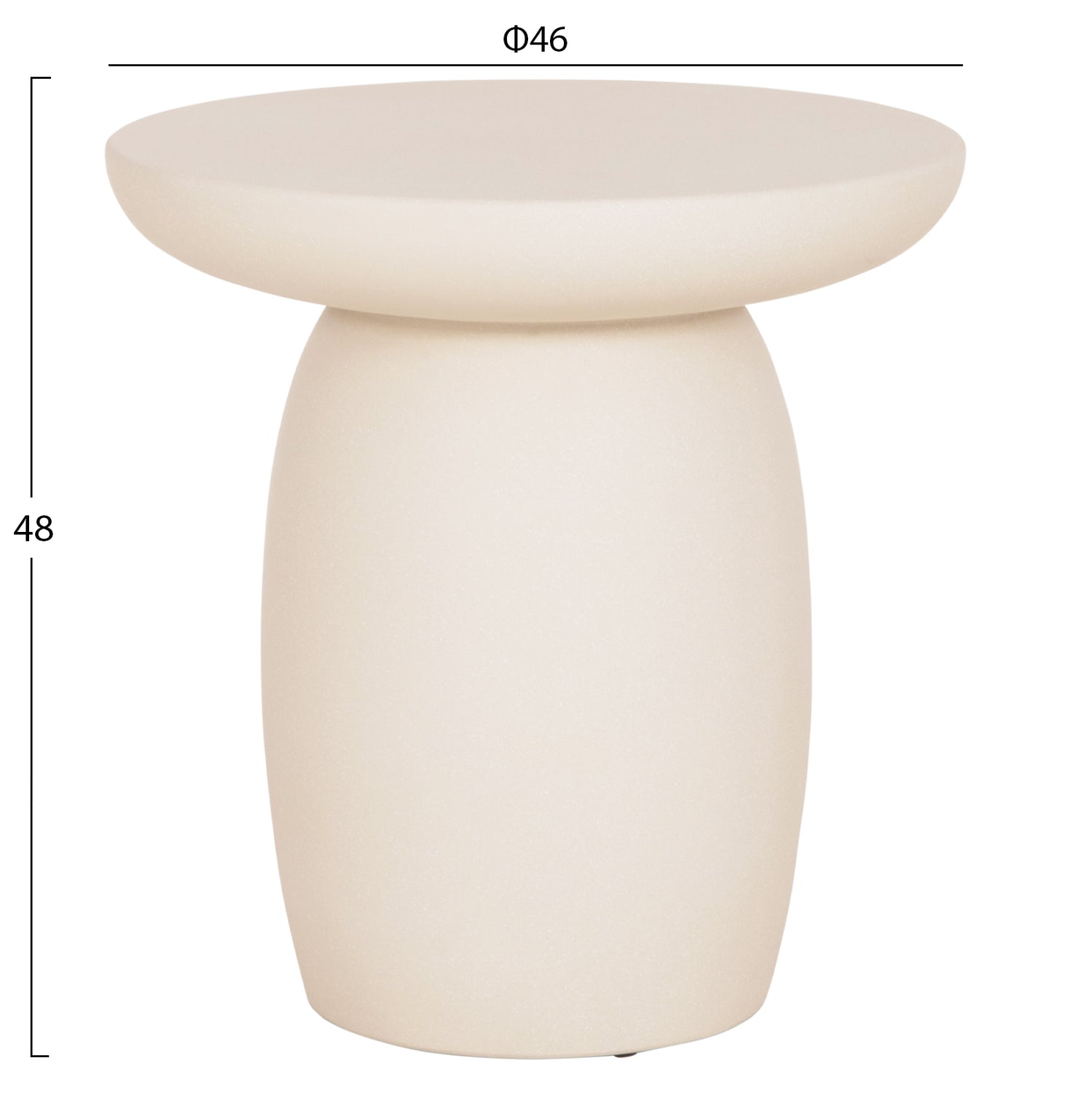 ΤΡΑΠΕΖΙ ΒΟΗΘΗΤΙΚΟ ΣΤΡΟΓΓΥΛΟ HIKARI HM6593.02 ΜΠΕΖ FIBER CEMENT Φ46x48Υεκ. - Pakobazaar