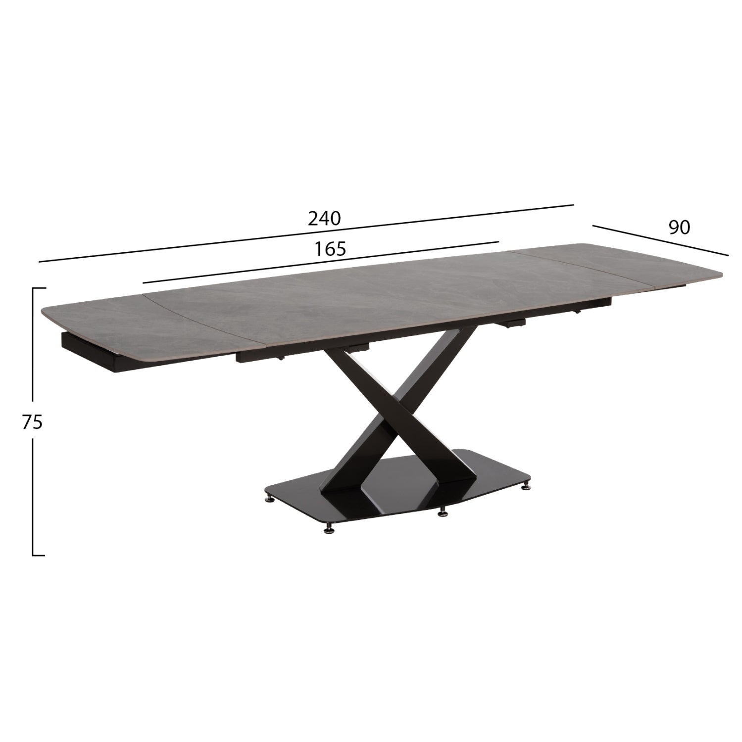 ΤΡΑΠΕΖΙ ΕΠΕΚΤΕΙΝΟΜΕΝΟ HOKU HM18410 ΚΕΡΑΜΙΚΟ TOP ΣΕ ΓΚΡΙ ΜΑΡΜΑΡΟ 165/240x90x75Υεκ. - Pakobazaar