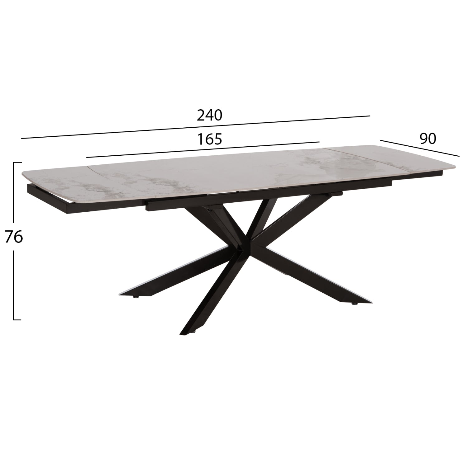 ΤΡΑΠΕΖΙ ΕΠΕΚΤΕΙΝΟΜΕΝΟ AIRA HM18411 ΚΕΡΑΜΙΚΟ TOP ΣΕ ΛΕΥΚΟ/ΚΑΦΕ ΜΑΡΜΑΡΟ 165/240x90x76Υεκ - Pakobazaar
