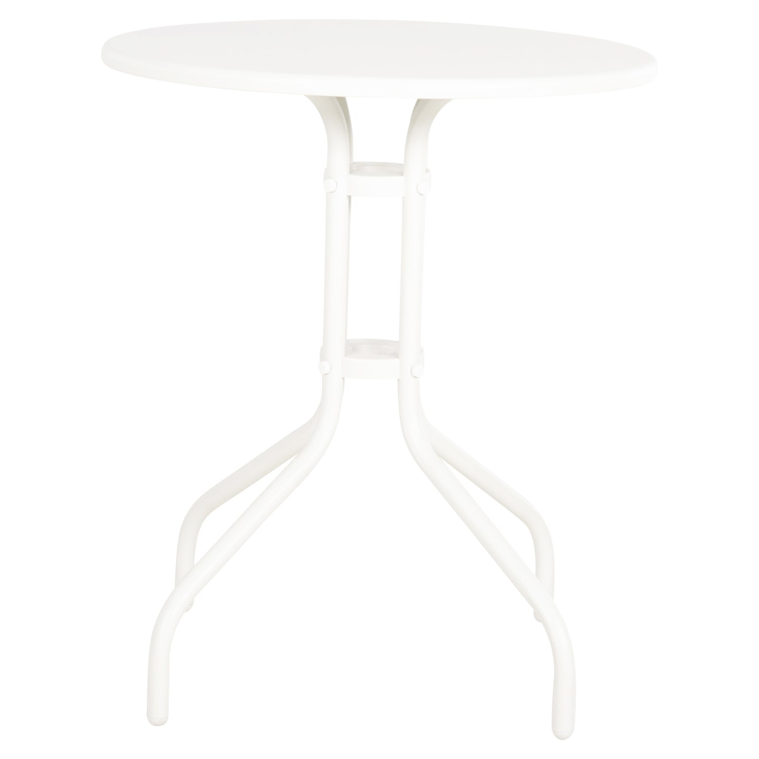 ΤΡΑΠΕΖΙ ΕΞ.ΧΩΡΟΥ ΣΤΡΟΓΓΥΛΟ LINO HM5973.02 ΜΕΤΑΛΛΙΚΟ ΛΕΥΚΟ Φ60x70Υεκ. - Pakobazaar