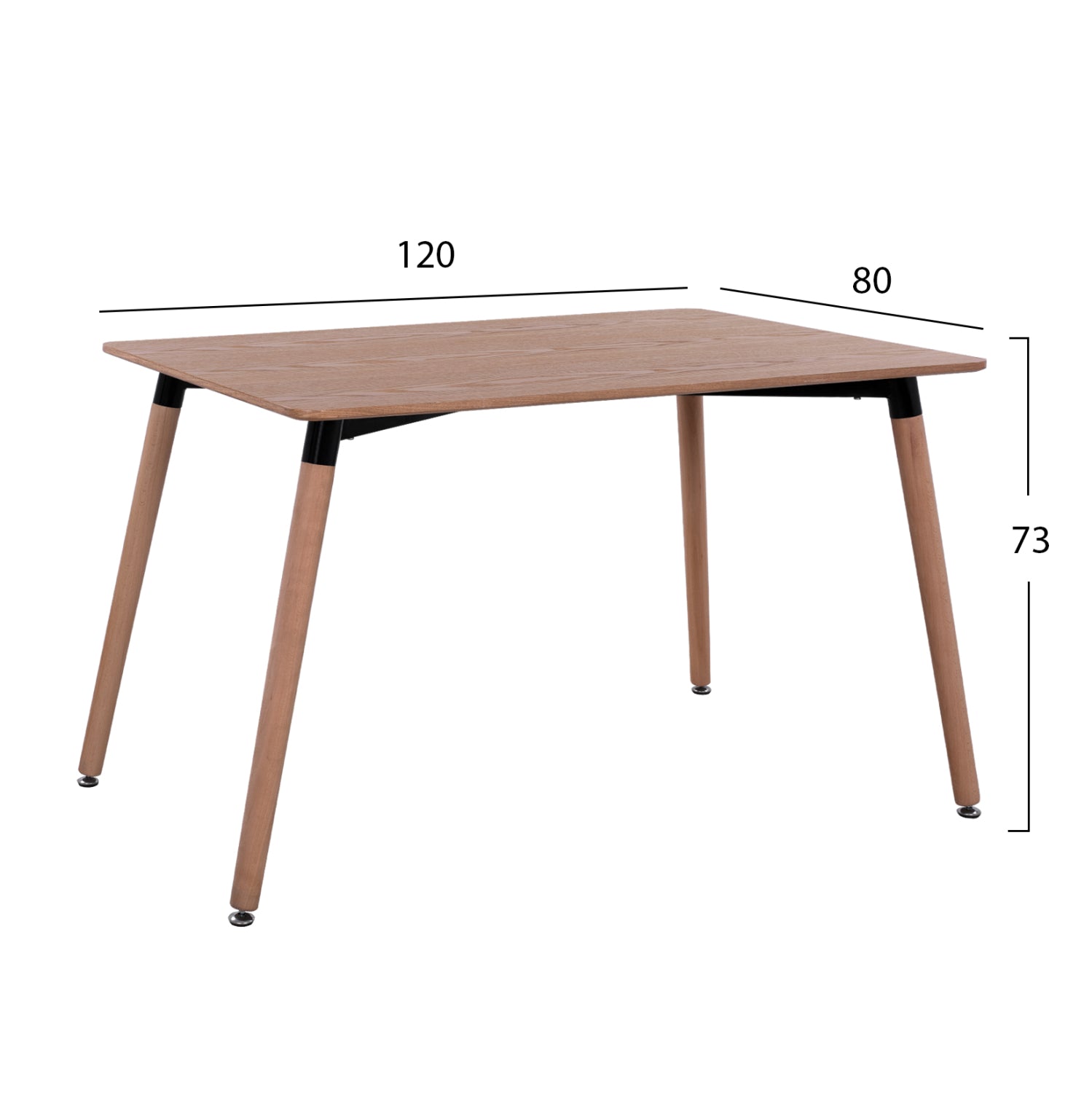 ΤΡΑΠΕΖΙ MINIMAL HM008.04 ΦΥΣΙΚΟ ΞΥΛΙΝΑ ΠΟΔΙΑ ΟΞΙΑ 120Χ80X73Υ εκ. - Pakobazaar