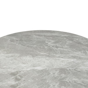 ΤΡΑΠΕΖΙ CHARM HM18465.03 SINTERED STONE ΣΕ ΓΚΡΙ ΜΑΡΜΑΡΟ--ΜΑΥΡΗ ΒΑΣΗ Φ120x75Υεκ - Pakobazaar