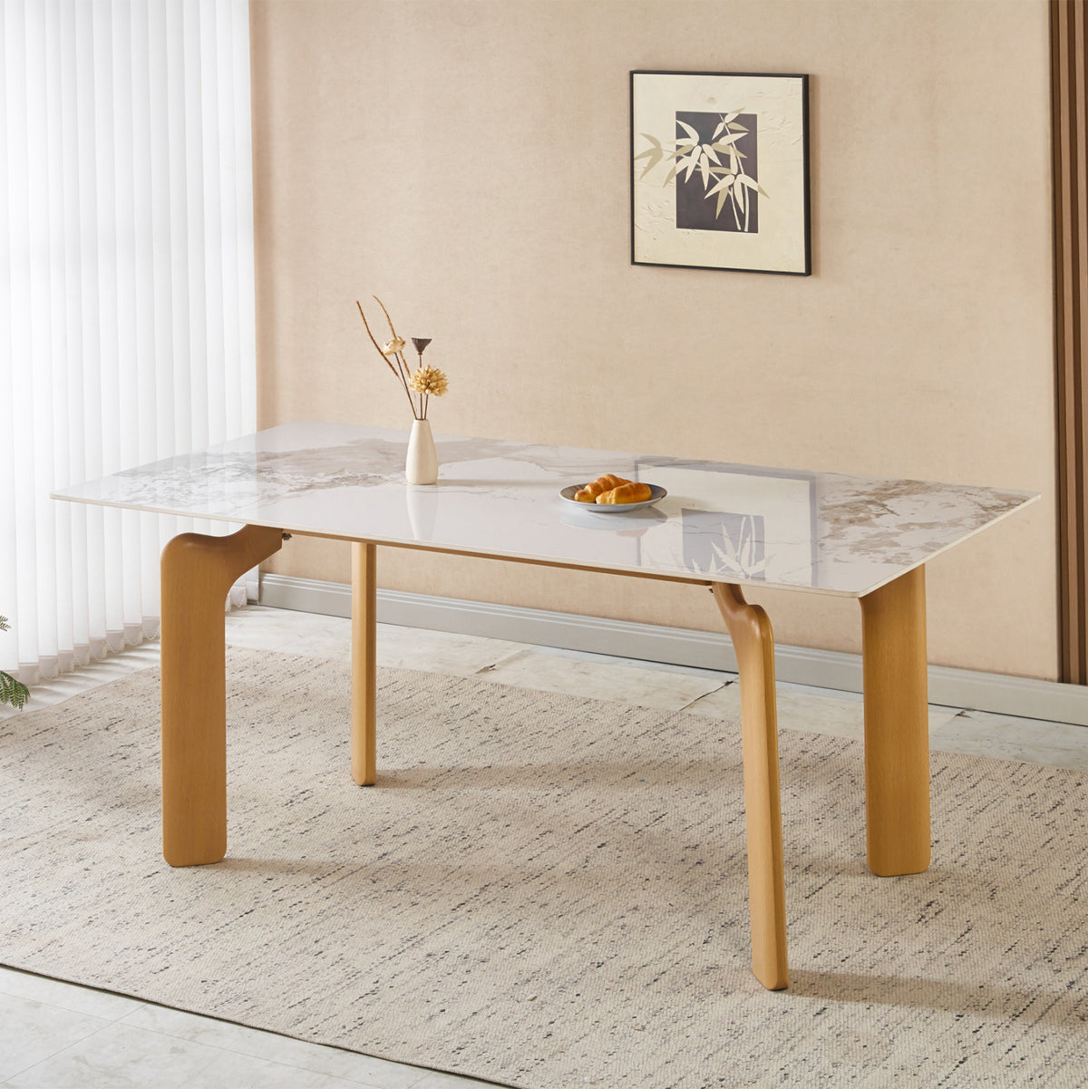 ΤΡΑΠΕΖΙ DALLE HM18479.02 MDF TOP ΟΨΗ ΜΑΡΜΑΡΟΥ-ΜΕΤΑΛ.ΠΟΔΙΑ OΨΗ ΦΥΣΙΚΟΥ ΞΥΛΟΥ 180x90x76Υεκ - Pakobazaar