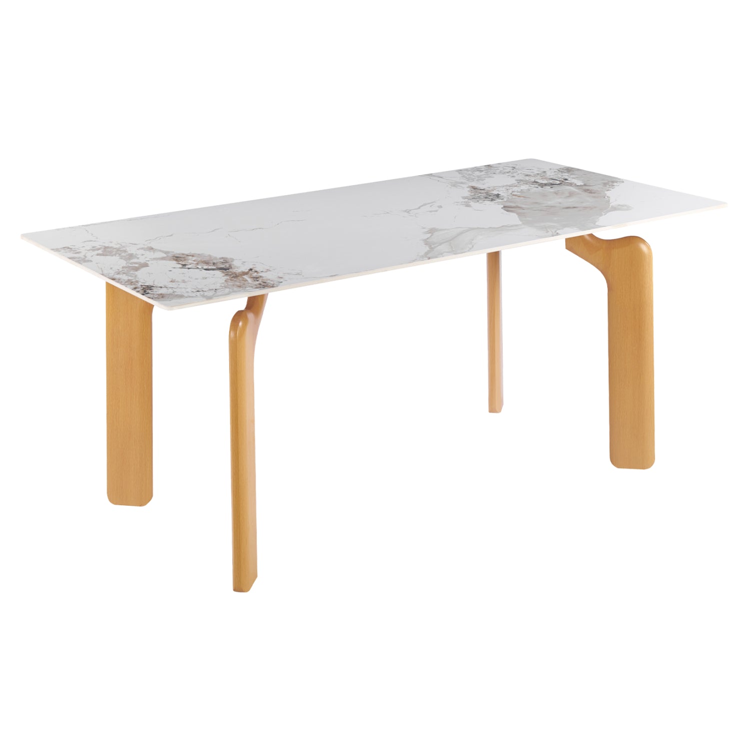 ΤΡΑΠΕΖΙ DALLE HM18479.02 MDF TOP ΟΨΗ ΜΑΡΜΑΡΟΥ-ΜΕΤΑΛ.ΠΟΔΙΑ OΨΗ ΦΥΣΙΚΟΥ ΞΥΛΟΥ 180x90x76Υεκ - Pakobazaar