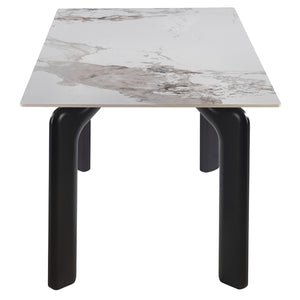 ΤΡΑΠΕΖΙ DALLE HM18479.03 MDF TOP ΟΨΗ ΜΑΡΜΑΡΟΥ-ΜΕΤΑΛ.ΠΟΔΙΑ ΣΕ ΜΑΥΡΟ 180x90x76Υεκ - Pakobazaar