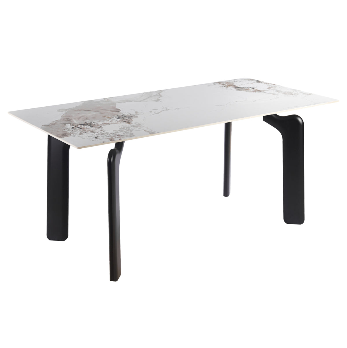 ΤΡΑΠΕΖΙ DALLE HM18479.03 MDF TOP ΟΨΗ ΜΑΡΜΑΡΟΥ-ΜΕΤΑΛ.ΠΟΔΙΑ ΣΕ ΜΑΥΡΟ 180x90x76Υεκ - Pakobazaar