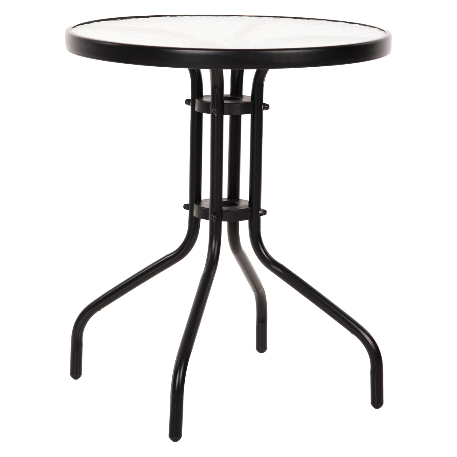 ΤΡΑΠΕΖΙ LIMA Φ60x68Υεκ. ΜΕΤΑΛΛΙΚΟ ΜΑΥΡΟ ΜΕ ΓΥΑΛΙΝΗ ΕΠΙΦΑΝΕΙΑ HM5079.03 - Pakobazaar