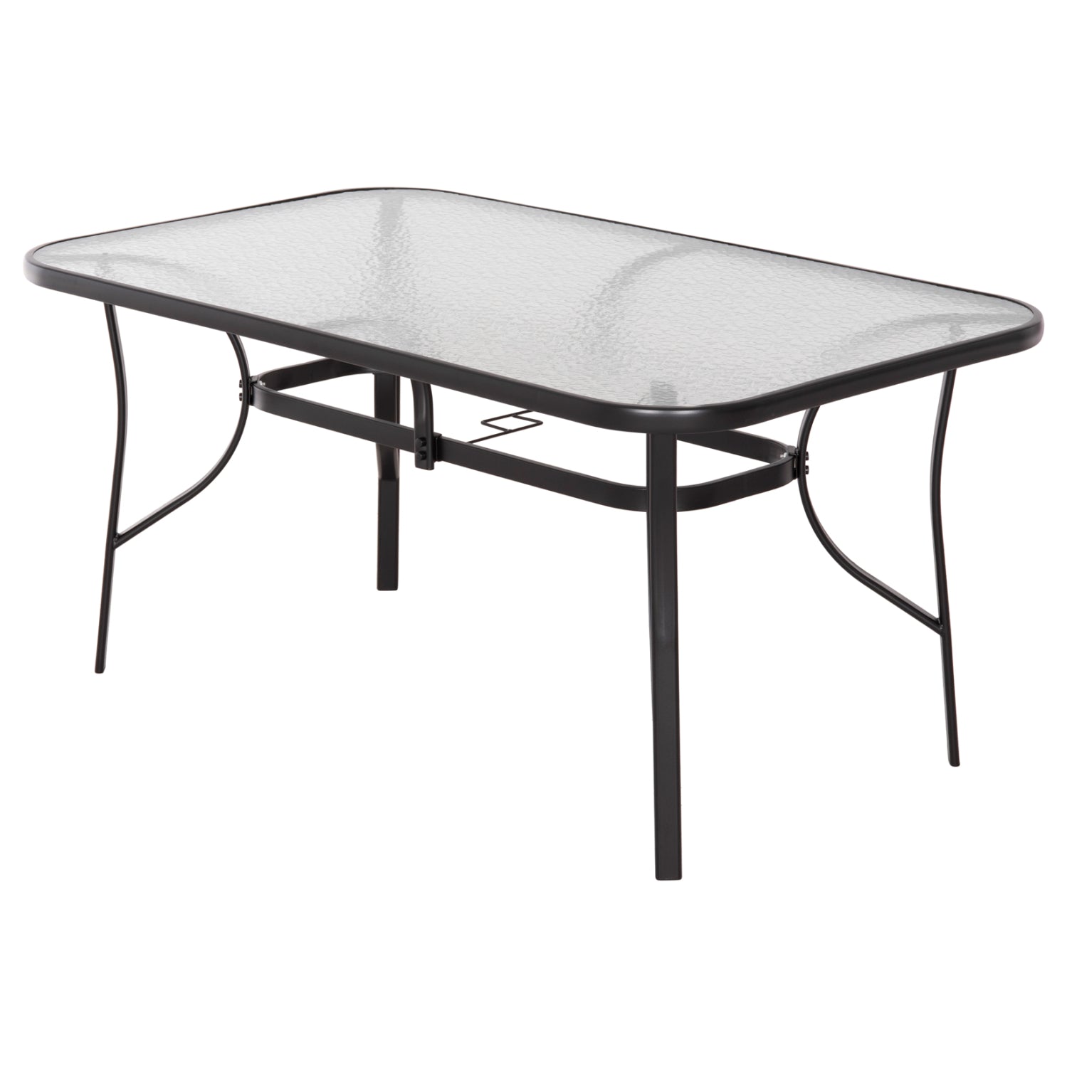 ΤΡΑΠΕΖΙ BRUNO 150X90Χ72Υεκ. ΜΕΤΑΛΛΙΚΟ ΜΑΥΡΟ ΜΕ ΓΥΑΛΙΝΗ ΕΠΙΦΑΝΕΙΑ HM5145.03 - Pakobazaar