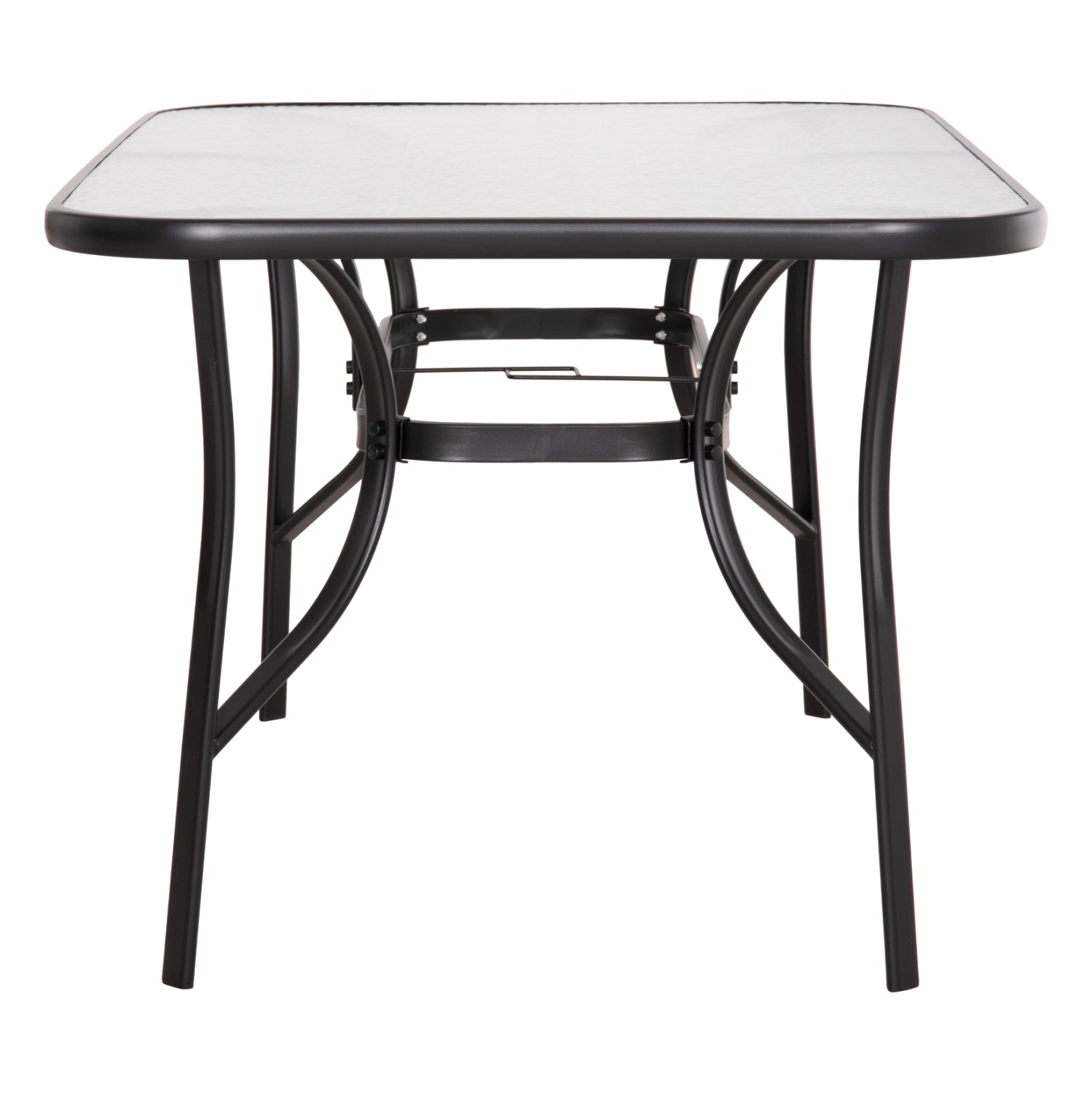ΤΡΑΠΕΖΙ BRUNO 150X90Χ72Υεκ. ΜΕΤΑΛΛΙΚΟ ΜΑΥΡΟ ΜΕ ΓΥΑΛΙΝΗ ΕΠΙΦΑΝΕΙΑ HM5145.03 - Pakobazaar