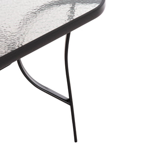 ΤΡΑΠΕΖΙ BRUNO 150X90Χ72Υεκ. ΜΕΤΑΛΛΙΚΟ ΜΑΥΡΟ ΜΕ ΓΥΑΛΙΝΗ ΕΠΙΦΑΝΕΙΑ HM5145.03 - Pakobazaar