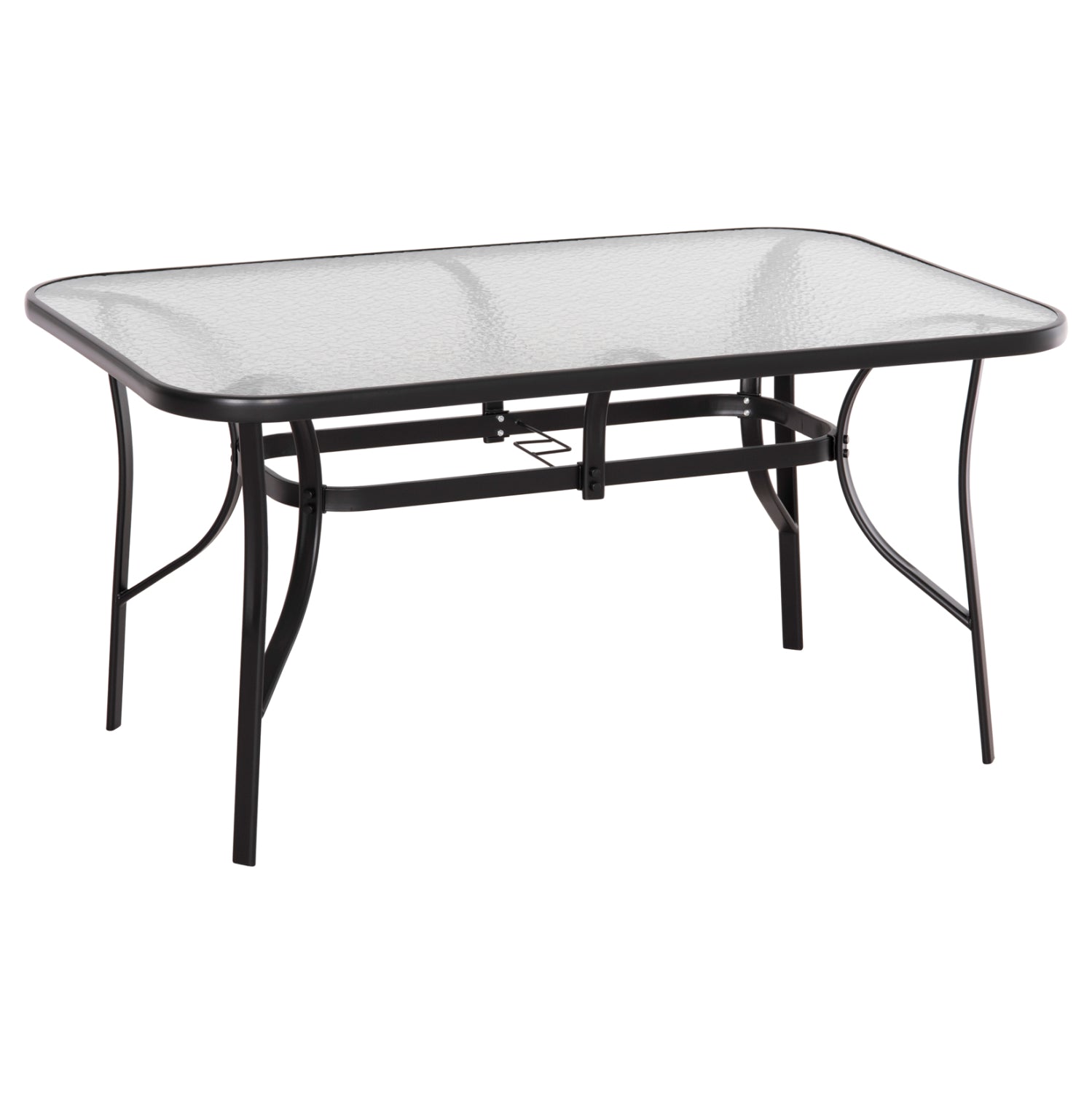 ΤΡΑΠΕΖΙ BRUNO 150X90Χ72Υεκ. ΜΕΤΑΛΛΙΚΟ ΜΑΥΡΟ ΜΕ ΓΥΑΛΙΝΗ ΕΠΙΦΑΝΕΙΑ HM5145.03 - Pakobazaar