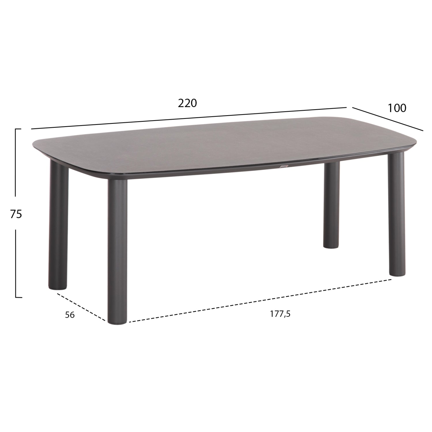 ΤΡΑΠΕΖΙ DOSUN HM6202.01 ΓΚΡΙ ΑΛΟΥΜΙΝΙΟ-3D PRINT ΓΥΑΛΙ-ΚΕΡΑΜΙΚΟ LOOK 220x100x75Υεκ - Pakobazaar
