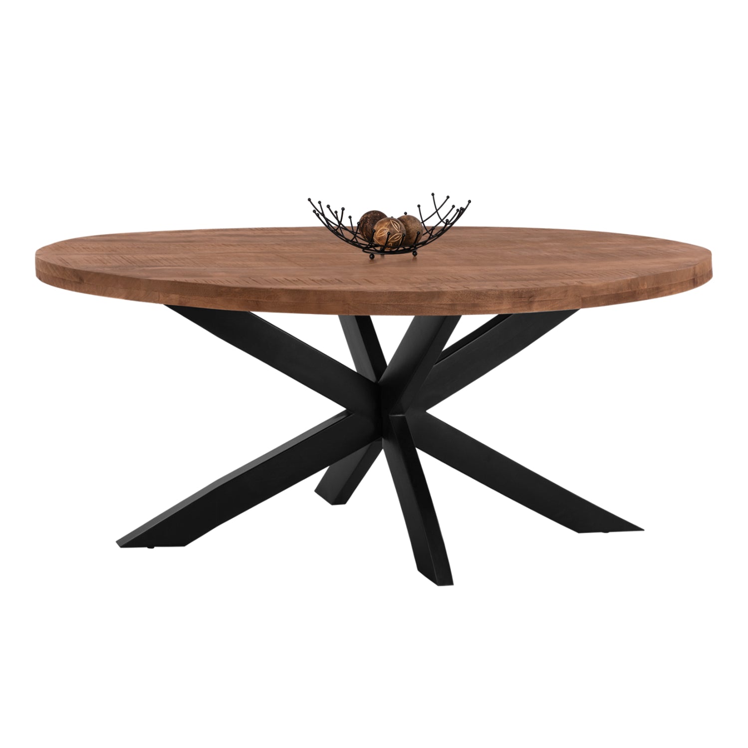 ΤΡΑΠΕΖΙ LEVINHO HM8483.11 OVAL 6εκ. ΠΑΧΟΣ ΑΠΟ ΜΑΣΙΦ ΞΥΛΟ MANGO 210x100x78Υ εκ. - Pakobazaar