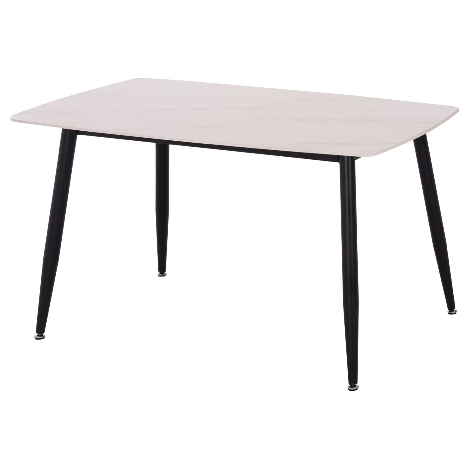 ΤΡΑΠΕΖΙ RAVEN HM9854.01 ΚΕΡΑΜΙΚΟ TOP ΜΑΤ ΛΕΥΚΟ ΜΑΡΜΑΡΟ-ΜΑΥΡΟ ΜΕΤΑΛΛΟ 120x70x73Υεκ. - Pakobazaar