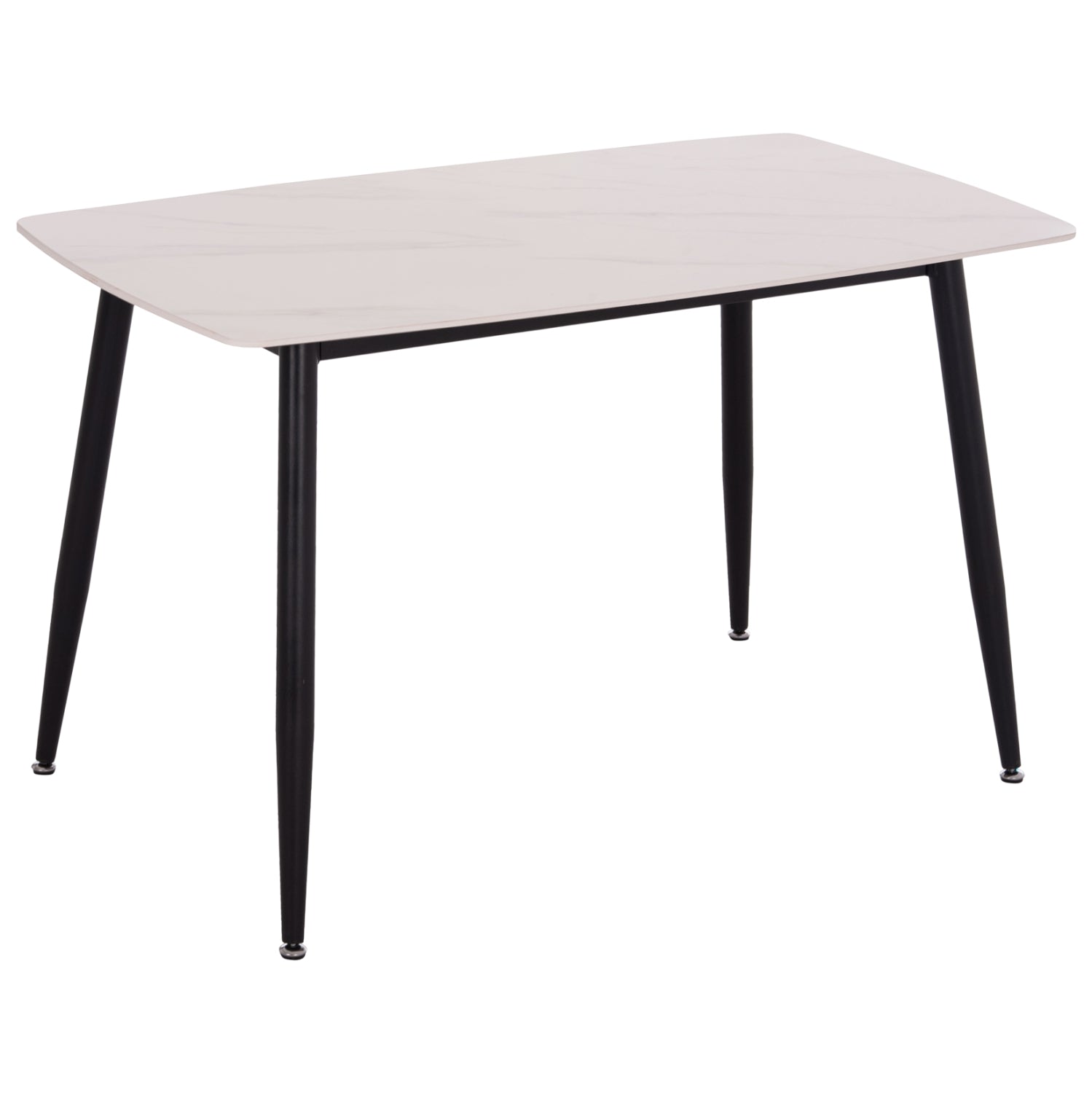 ΤΡΑΠΕΖΙ RAVEN HM9854.01 ΚΕΡΑΜΙΚΟ TOP ΜΑΤ ΛΕΥΚΟ ΜΑΡΜΑΡΟ-ΜΑΥΡΟ ΜΕΤΑΛΛΟ 120x70x73Υεκ. - Pakobazaar