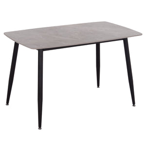ΤΡΑΠΕΖΙ RAVEN HM9854.13 ΚΕΡΑΜΙΚΟ TOP ΓΚΡΙ ΜΑΡΜΑΡΟ-ΜΑΥΡΟ ΜΕΤΑΛΛΟ 120x70x73Υεκ. - Pakobazaar