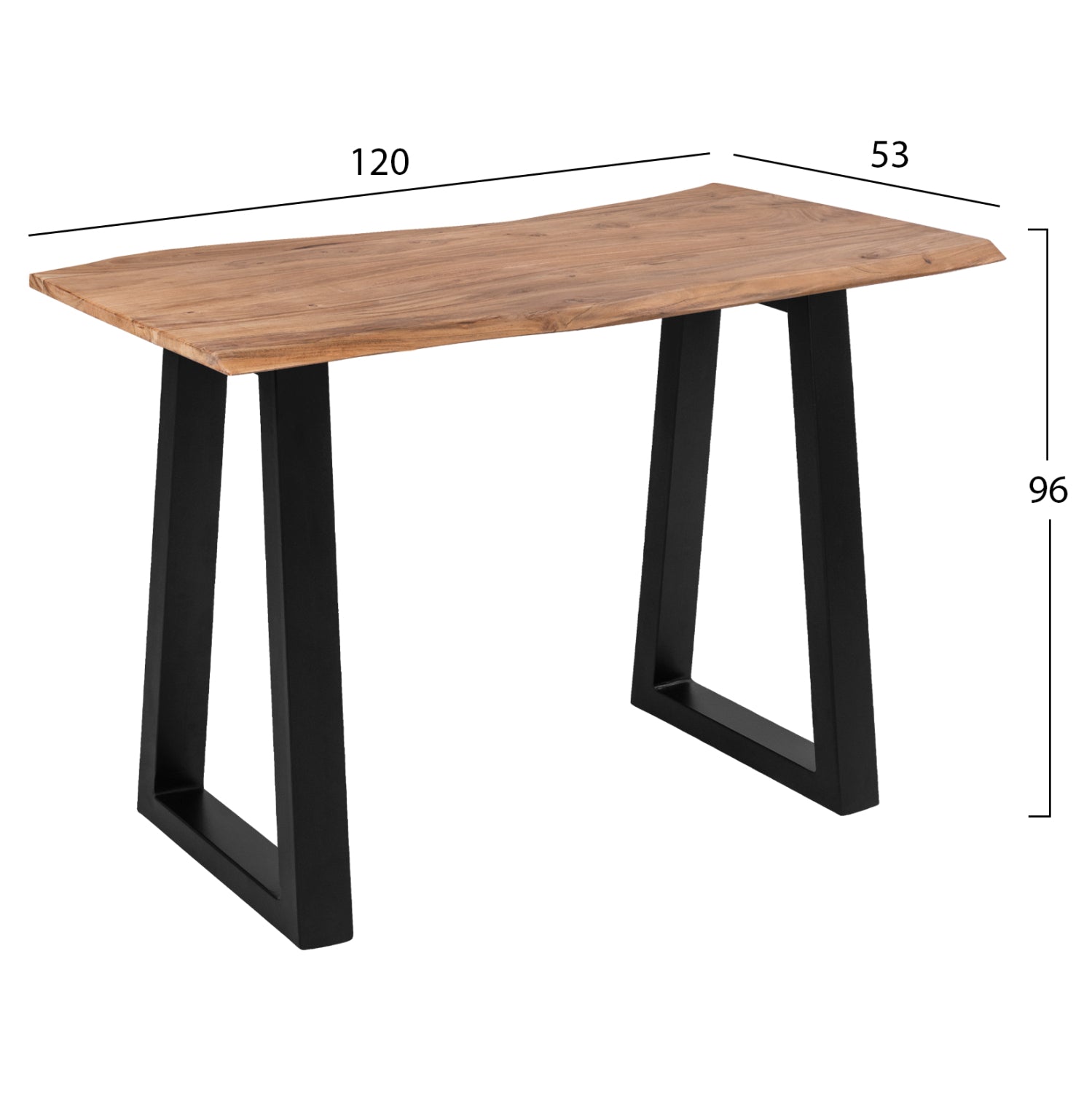 ΤΡΑΠΕΖΙ ΚΟΝΣΟΛΑ SOFIA SLIM HM8744.11 ΜΑΣΙΦ ΞΥΛΟ ΑΚΑΚΙΑΣ ΦΥΣΙΚΟ 120x53x96Υ εκ. - Pakobazaar