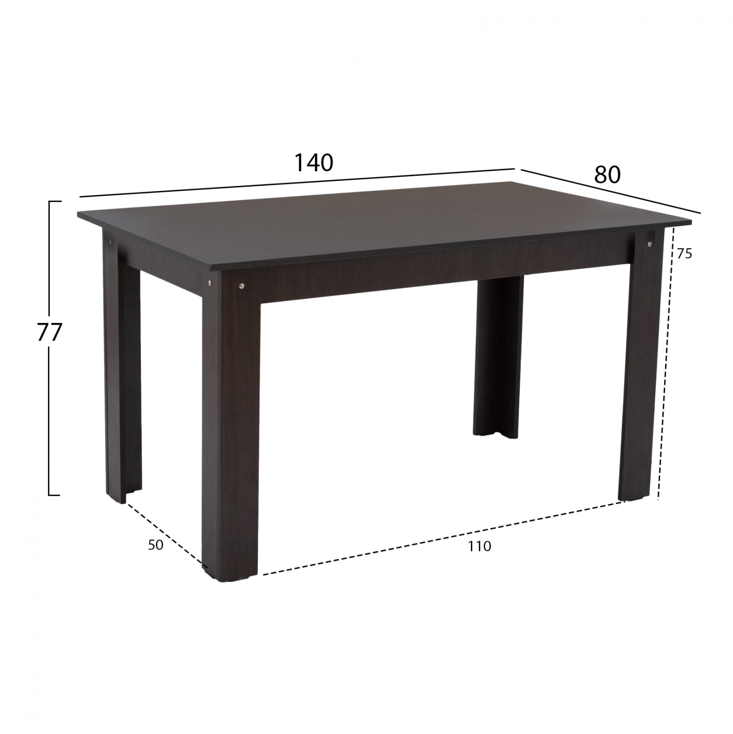 ΤΡΑΠΕΖΙ ΚΟΥΖΙΝΑΣ KELVIN 140x80x77Υεκ. WENGE HM2429.02 - Pakobazaar