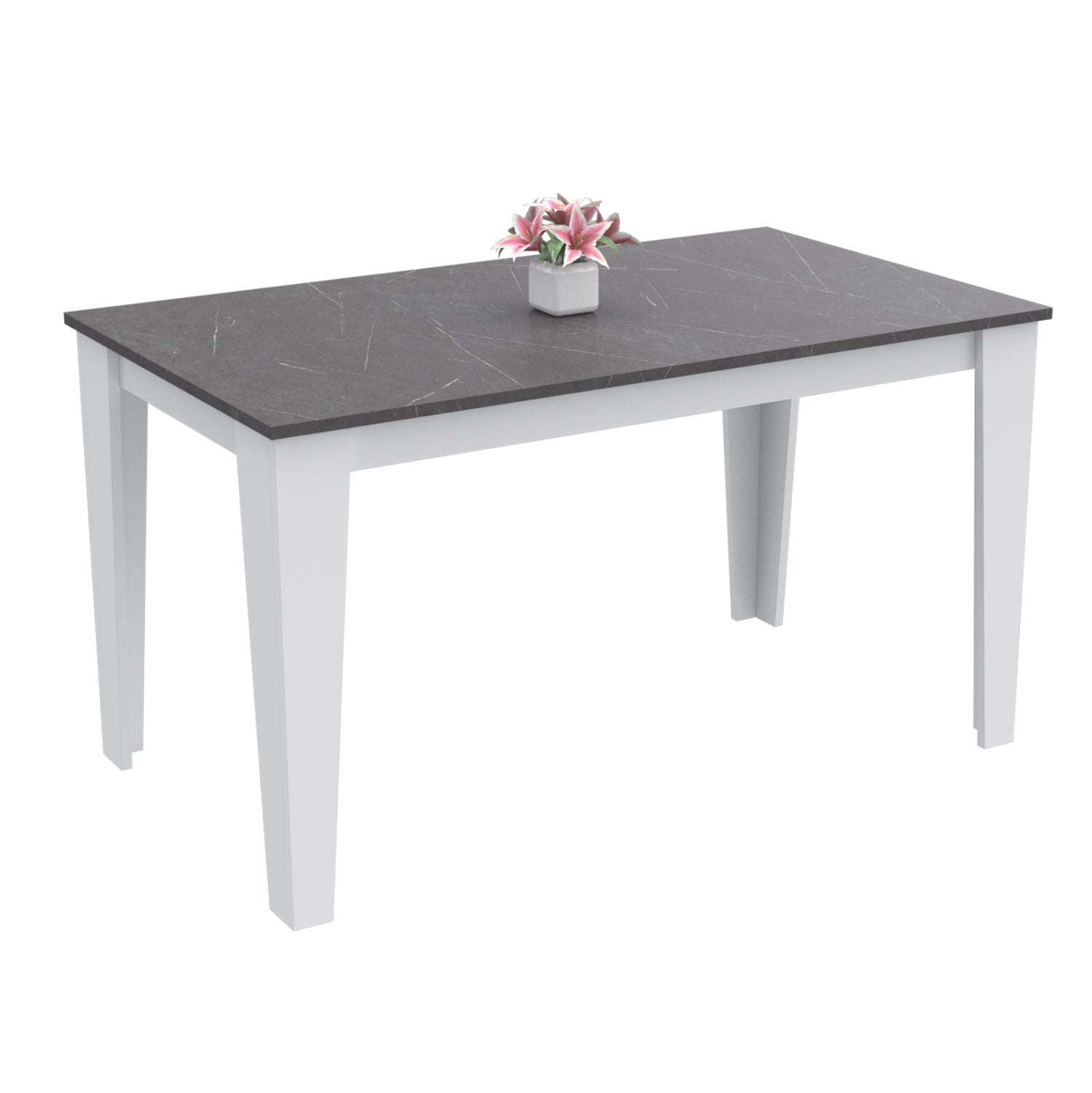 ΤΡΑΠΕΖΙ ΚΟΥΖΙΝΑΣ BORIS HM18220.02 ΜΕΛΑΜΙΝΗ ΣΕ ΜΑΥΡΟ-ΛΕΥΚΟ ΧΡΩΜΑ 130x75x75Υεκ - Pakobazaar