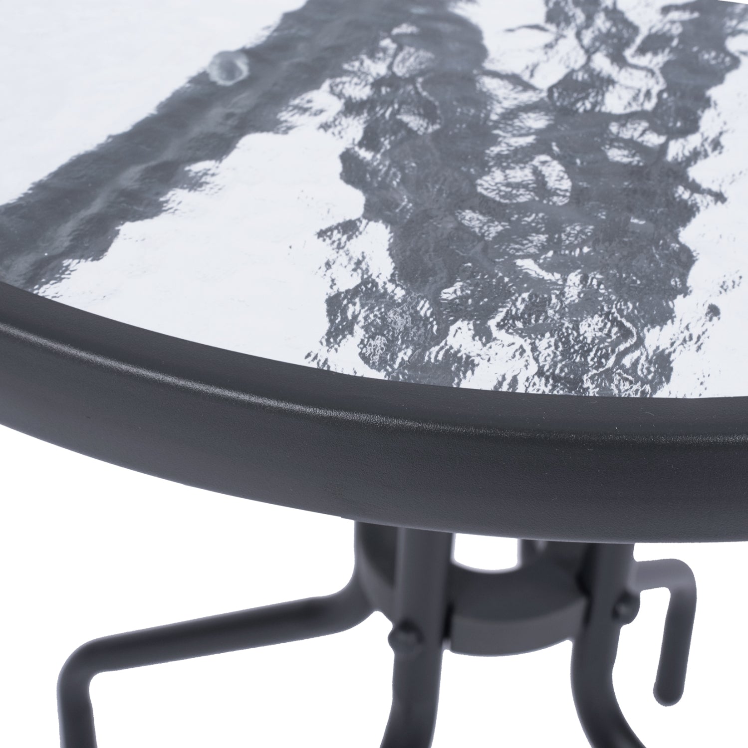 ΤΡΑΠΕΖΙ LIMA Φ60x68Υεκ. ΓΚΡΙ ΜΕΤΑΛΛΙΚΟ ΜΕ ΓΥΑΛΙΝΗ ΕΠΙΦΑΝΕΙΑ HM5079.01 - Pakobazaar