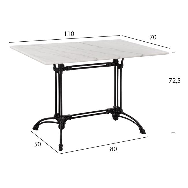 ΤΡΑΠΕΖΙ MARBLER ΜΕ ΔΙΣΤΗΛΗ ΒΑΣΗ ΑΠΟ ΜΑΝΤΕΜΙ HM5612 ΜΕ ΜΑΡΜΑΡΟ 110Χ70Χ72,5Υ εκ. - Pakobazaar